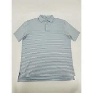 Men's Large Peter Millar Summer Comfort Striped Performance Golf Polo Shirt